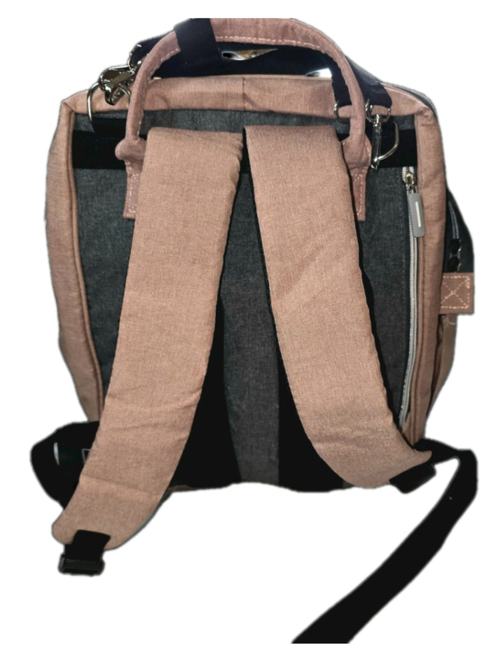 Yoofoss 3 In 1 Diaper Bag Backpack Pink Gray Built In Changing Station Baby Bag - Picture 2 of 9